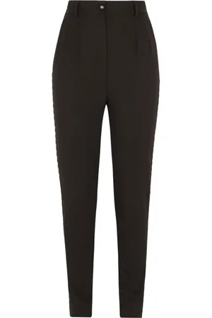 Dolce & Gabbana Femme, Pantalons, Noir, Taille: 36 FR Pantalon de costume à ornements en cristal