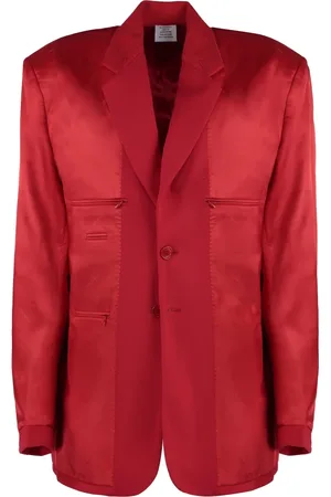 Vetements Homme, Vestes, Rouge, Taille: M Jacquard Revers Blazer