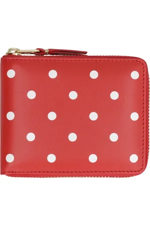Comme des Garçons Homme, Accessoires, Rouge, Taille: ONE Size Portefeuille en cuir à pois