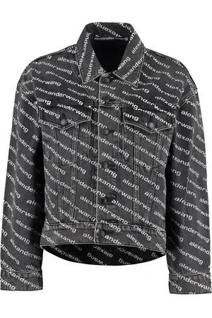 Alexander Wang Femme, Vestes, Multicolore, Taille: 38 FR Veste en Denim à Imprimé Logo