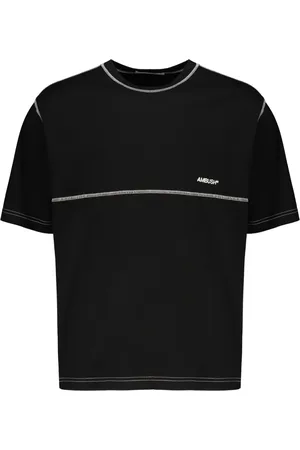 AMBUSH Homme, Tops, Noir, Taille: S T-shirt en coton élégant avec coutures contrastées