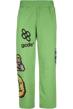 GCDS Homme, Pantalons, Vert, Taille: M Jogging avec logo imprimé