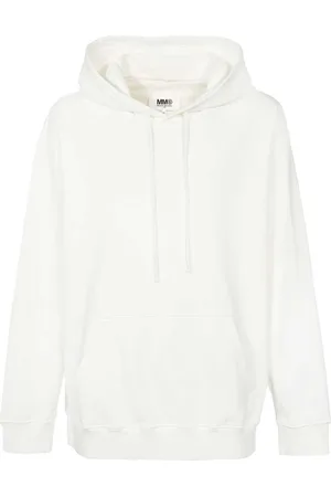 Maison Margiela Homme, Sweatshirts et sweats à capuche, Blanc, Taille: M Sweat à capuche en coton avec poignets côtelés