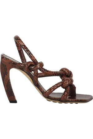 Bottega Veneta Femme, Chaussures, Brun, Taille: 36 EU Escarpins Slingback en Cuir Imprimé Serpent