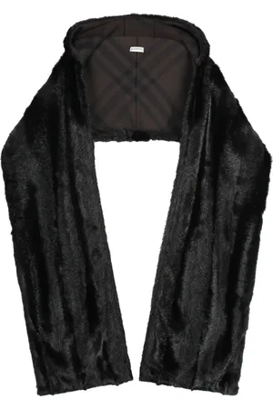 Burberry Unisex, Accessoires, Noir, Taille: ONE Size Écharpe à capuche en fausse fourrure