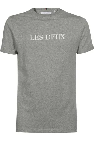 Les Deux Homme, Tops, Gris, Taille: XL T-shirt en coton côtelé