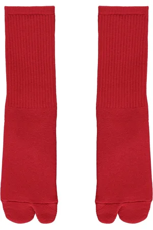 AMBUSH Homme, Sous-vêtements, Rouge, Taille: ONE Size Chaussettes en Coton avec Logo Style Côtelé