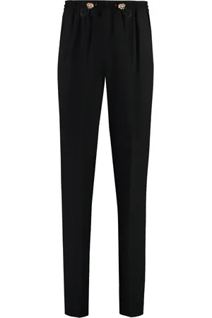 VERSACE Homme, Pantalons, Noir, Taille: S Pantalon en Viscose avec Cordon de Serrage