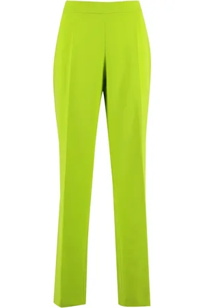 CLIPS Femme, Pantalons, Vert, Taille: 42 FR Pantalon Taille Haute avec Ceinture Élastique