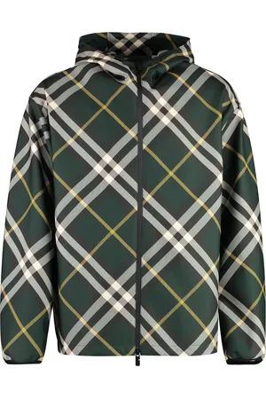 Burberry Homme, Vestes, Vert, Taille: L Veste à Capuche en Tissu Technique