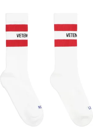 Vetements Homme, Sous-vêtements, Blanc, Taille: M Chaussettes en coton avec logo, couleur contrastante