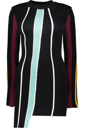 AMBUSH Femme, Pulls, Multicolore, Taille: 38 FR Pull à col rond côtelé avec ourlet asymétrique