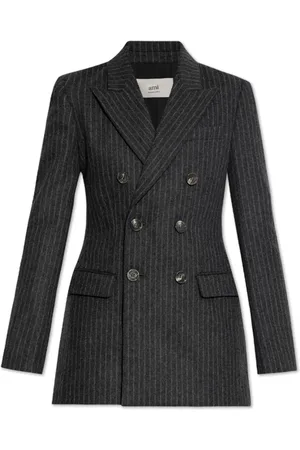 Ami Femme, Vestes, Gris, Taille: 38 FR Blazer en laine