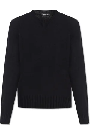 Tom Ford Homme, Pulls, Noir, Taille: 2XL Pull en cachemire avec logo brodé