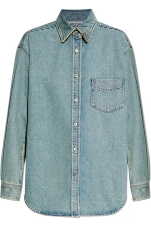 Moschino Femme, Blouses et Chemises, Bleu, Taille: 38 FR Chemise en jean