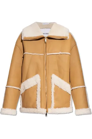 Halfboy Femme, Vestes, Brun, Taille: 36 FR Manteau en peau lainée avec poches