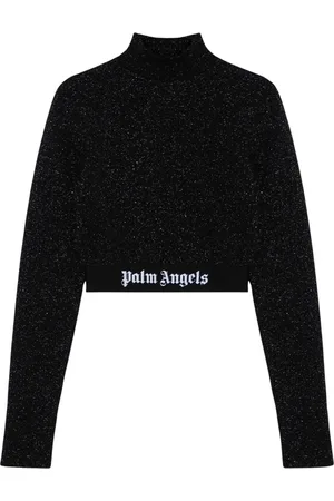 Palm Angels Femme, Pulls, Noir, Taille: 36 FR Pull Col Roulé