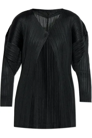 Issey Miyake Femme, Pulls, Noir, Taille: 42 FR Cardigan Plissé