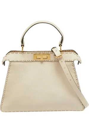 Fendi Femme, Pre-owned, Blanc, Taille: ONE Size Pre-owned Cuir sacs-main