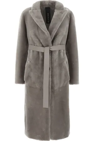 Blancha Femme, Manteaux, Gris, Taille: 38 FR Manteaux de Fourrure Élégants