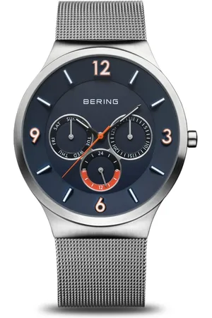 Bering Homme, Accessoires, Bleu, Taille: ONE Size Montre Classique Milanese Argent Quartz