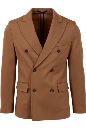 Paolo Pecora Homme, Vestes, Brun, Taille: S Veste Marron à Double Boutonnage avec Boutons Logo