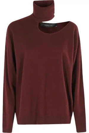 FEDERICA TOSI Femme, Pulls, Rouge, Taille: 38 FR Haut Élégant avec Découpes