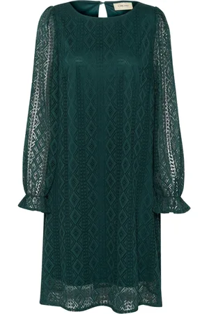 Cream Femme, Robes, Vert, Taille: 36 FR Robe Élégante Brodée Ponderosa