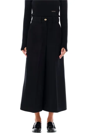 Patou Femme, Pantalons, Noir, Taille: 38 FR Taille Haute Noir Denim Large Jambe Pantalon