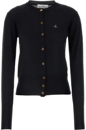 Vivienne Westwood Femme, Pulls, Noir, Taille: 34 FR Cardigan en Laine Noire