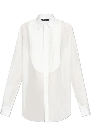 Dsquared2 Femme, Blouses et Chemises, Blanc, Taille: 38 FR Chemise en soie