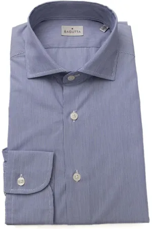 BAGUTTA Homme, Chemises, Bleu, Taille: 2XL Chemise Classique Col Français en Coton