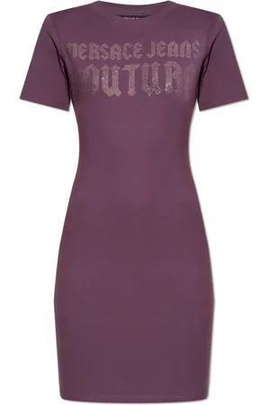 VERSACE Femme, Robes, Violet, Taille: 36 FR Robe avec logo