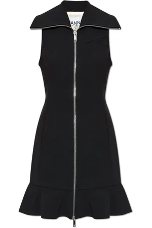 Ganni Femme, Robes, Noir, Taille: 40 FR Robe à Volants