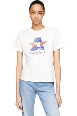 Tommy Hilfiger Femme, Tops, Blanc, Taille: 38 FR T-shirt étoile 100% coton