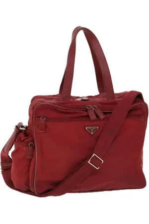 Prada Femme, Pre-owned, Rouge, Taille: ONE Size Pre-owned Nylon sacs-de-voyage
