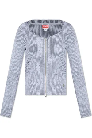 Kenzo Femme, Pulls, Gris, Taille: 38 FR Cardigan côtelé