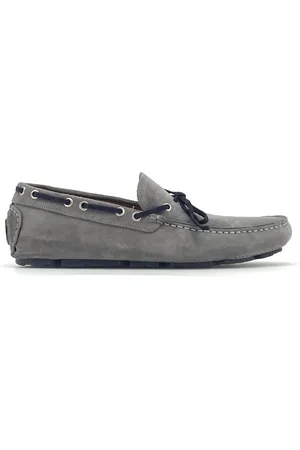 Duca Di Morrone Homme, Chaussures, Gris, Taille: 44 EU Sac à bandoulière en cuir avec détail logo