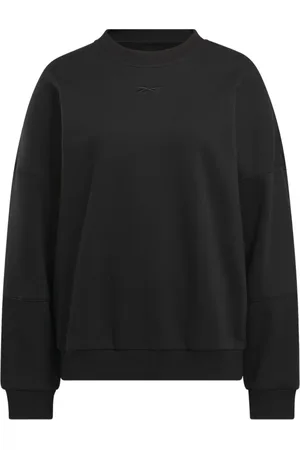 Reebok Femme, Sweatshirts et sweats à capuche, Noir, Taille: 38 FR Oversized Crew Neck Sweater