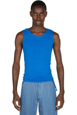 Mainline:RUS/Fr.CA/DE Homme, Tops, Bleu, Taille: M Débardeur asymétrique