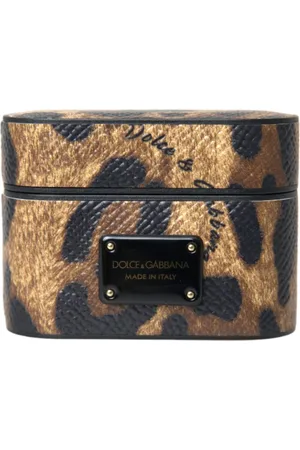 Dolce & Gabbana Femme, Accessoires, Brun, Taille: ONE Size Étui AirPods à Imprimé Léopard