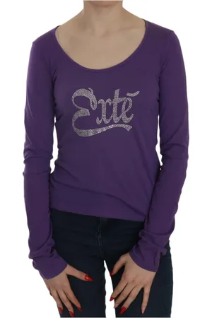 Exte Femme, Tops, Violet, Taille: 36 FR Chemisier orné de cristaux avec encolure en U