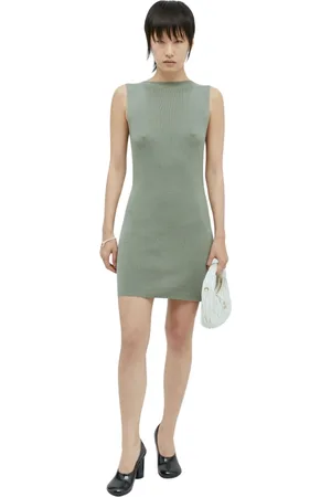 St Agni Femme, Robes, Vert, Taille: 42 FR Robe Mini en Tricot Côtelé