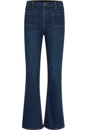 Kaffe Femme, Jeans, Bleu, Taille: 40 FR Jean Évasé Denim Bleu Foncé
