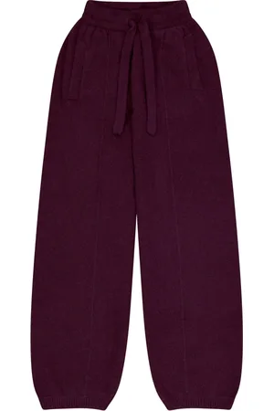 LANEUS Femme, Pantalons, Violet, Taille: 36 FR Pantalon Sportif en Cachemire et Soie