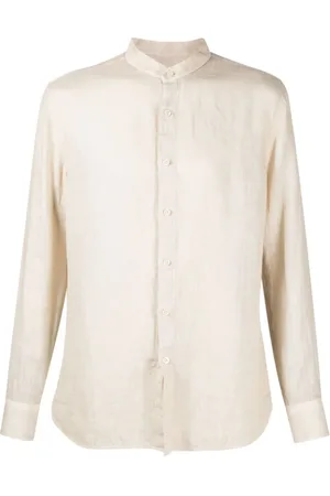 120% Lino Homme, Chemises, , Taille: L Chemise en lin col montant