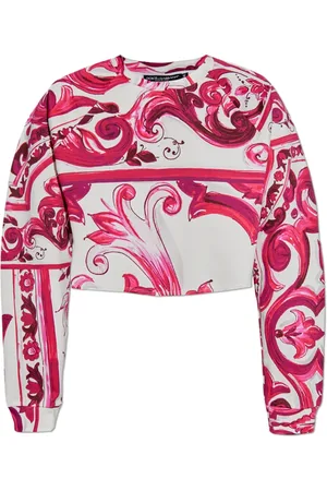 Dolce & Gabbana Femme, Tops, Rose, Taille: 36 FR T-shirt court avec motif Majolique