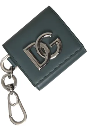 Dolce & Gabbana Homme, Accessoires, Vert, Taille: ONE Size Porte-monnaie en Cuir Vert avec Logo