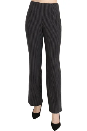Bencivenga Femme, Pantalons, Noir, Taille: 38 FR Pantalon Rayé Noir en Coton