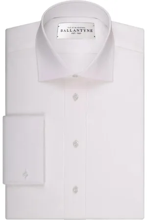 BALLANTYNE Homme, Chemises, Blanc, Taille: 2XL Chemise Blanche en Coton à Col Écarté